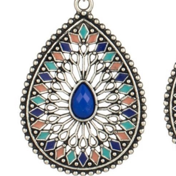 Boho Water Drop Multi-Colored Fashion Earrings - Picture 2 of 2